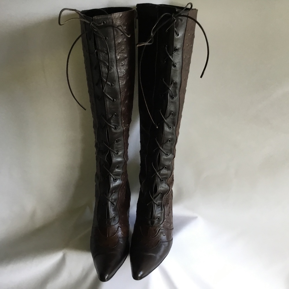 Dior Ostrich and Leather Boot